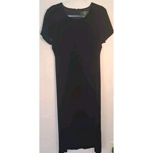 Orvis Vintage Black Velvet Maxi Dress Size 8 Shortsleeve